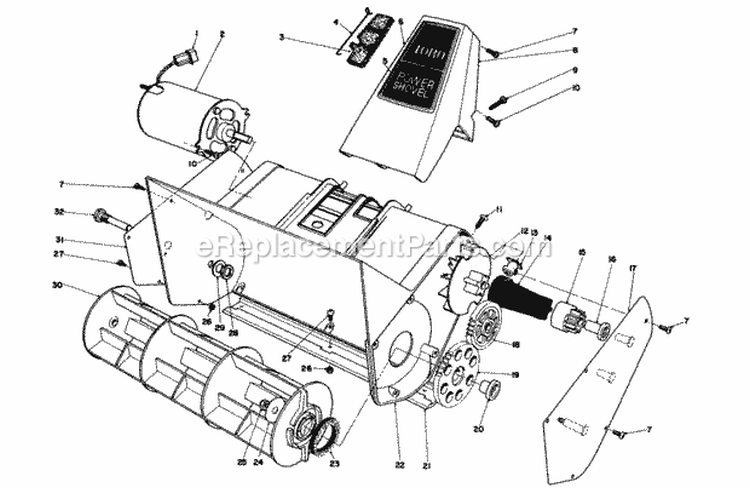 Rotor Housing Assembly Diagram and Parts List for 38310 4000001-4999999 - 1984 Lawn Boy Snow Blower